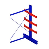 雙面懸臂副架，1500*1600*2500，400kg/層，4層，懸臂長(zhǎng)700mm，含底座，