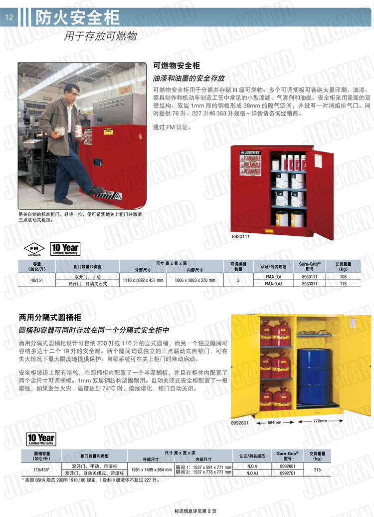 美國(guó)杰斯瑞特，防火安全柜，justrite防火柜，justrite安全柜，防爆柜justrite