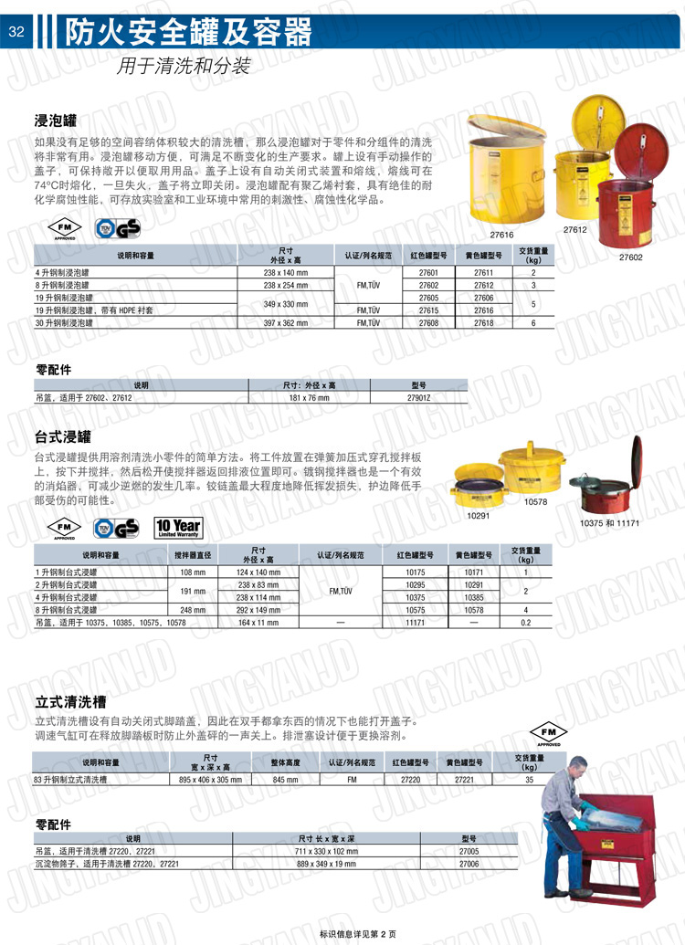 美國杰斯瑞特，justrite，臺式浸泡罐，立式清洗槽，清洗罐