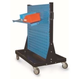 移動型雙面物料架960×610×1110mm(2方孔2百葉)，KM-2222
